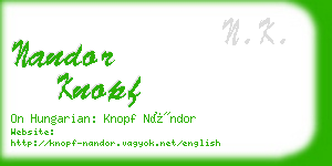 nandor knopf business card